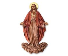 NOVICA 316.974,2 cm Heart of Jesus Zeder Wandpaneel, rot