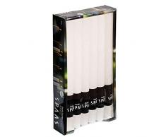 Spaas 12 x 12 Rustikale Duftkerze Haushaltskerzen Paraffinwachs weiß D21mm H 250mm