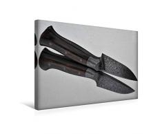 Premium Textil-Leinwand 45 cm x 30 cm quer V- Flak Jagdmesser 360 Lagen, v. Kilian Kreutz