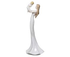 Unbekannt Porzellanfigur, Frau, das Baby in der Luft hält, 20,3 cm, Weiß