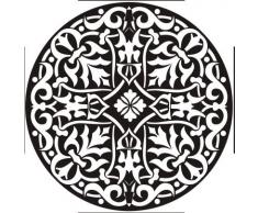 INDIGOS WG10252-31 Wandtattoo w252 Blume Ranke Orient Kreis Wandaufkleber 80 x 80 cm, rot