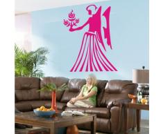 INDIGOS 4052166064873 Wandtattoo W393 Jungfrau, Sternzeichen Wandaufkleber 80 x 63 cm, pink