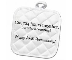 3dRose Topflappen, weiß, 20,3 x 20,3 cm