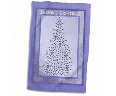 Handtuch / Sporthandtuch, 3D-Rosenbaum mit Sternen und Schleifen in Pastell-Violett, 15 x 22 cm