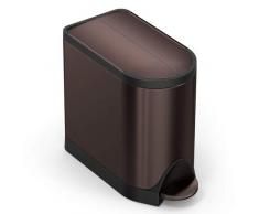 simplehuman, 10 Liter, schmetterling Treteimer, dunkler bronzefarbener Stahl, 10 Jahre Garantie