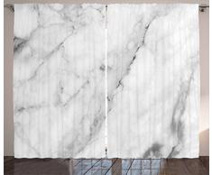 Ambesonne Marmorgardinen by Granit Oberfläche Motiv mit Skizze Natur Effekt und Risse Antik Stil Bild Wohnzimmer Schlafzimmer Fenster Vorhänge 2 Paneele Set Grau Staubweiß, Textil, Multi 1, 55 W By 39 L