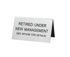 About Face Designs Retirement Schreibtisch Zeichen, groß, Multicolor