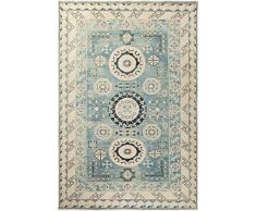 Solo Rugs Khotan Krug One of a Kind Hand Knotted Area Rug Teppich, 100% Wolle, blau, 6 2 x 9 1