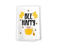 Honey Dew Gifts Handtuch mit Bienenen-Motiv, 69 x 69 cm, 100% Baumwolle, saugfähig, vielseitig einsetzbares Küchen-Geschirrtuch