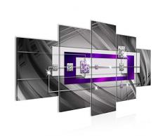 Bilder Abstrakt Wandbild 200 x 100 cm Vlies - Leinwand Bild XXL Format Wandbilder Wohnzimmer Wohnung Deko Kunstdrucke Violett 5 Teilig - MADE IN GERMANY - Fertig zum Aufhängen 020951c