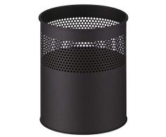 V-Part Halbperforierter Papierkorb, 15 Liter, schwarz