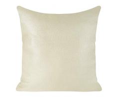 Eurofirany Kissenbezüge Kissenhüllen Schimmernde Leuchtende Couchkissenbezüge Sofakissenbezüge Dekorationskissen Doppelpack 2er Set Kopfkissenbezüge Dekokissen, Beige + Silber, 45x45cm