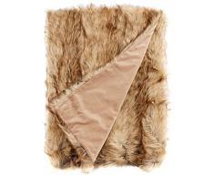Linder 5011/28/841/150 Grizzly Tagesdecke, Sofaüberwurf, Pelzimitat, Baumwolle, 200 x 150 cm, Beige