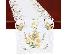 Simhomsen Spring Butterfly und Blumen Tisch Kommode, Läufer, Schal 14 by 90 inch Gelb