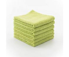 Feathercy Waschlappen aus Bio-Baumwolle, 6 Stück grün