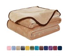 Extra Weich Luxus Microplüsch Bett, Decken/Super warm Fleece Sofa Decke, Fleece, camel, Twin(66x90 Inch)
