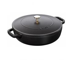 Staub Bräter mit Chistera, Induktionsgeeignet, Gusseisen, Schwarz, 24 cm, 1 Einheiten