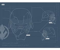 Komar Wandbild Star Wars EP9 Blueprint Kylo Helmet | Kinderzimmer, Jugendzimmer, Dekoration, Kunstdruck | ohne Rahmen | WB177-40x30 | Größe: 40 x 30 cm (Breite x Höhe)