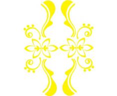 INDIGOS 4051095049340 Wandtattoo w424 Pflanze Blume 120 x 87 cm, gelb