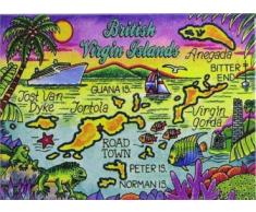 Britische Jungferninseln Tortola Karte der Karibik Kühlschrank Collectors Souvenir Magn...