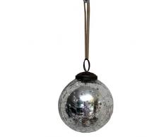 Bollywood Weihnachtskugel aus Glas, 5,1 cm, silberfarben