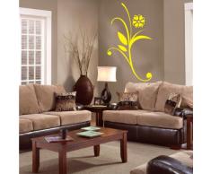 INDIGOS 4052166076036 Wandtattoo W448 Pflanze Blume Wandaufkleber 80 x 46 cm, gelb