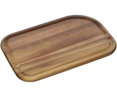 Ein domo pv-liv-3074 Point-Virgule Holz Schneidebrett aus Akazienholz mit Saftrille 30 x 19,5 x 1,5 cm, Multiplex, braun