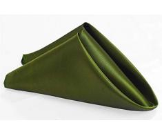 MDS 100 Stück Hochzeit 50,8 x 50,8 cm Quadratisch Satin Tisch Serviette Oder Taschentuch Dinner Servietten für Hochzeit Bankett, Home Party Deko Dekoration – Weiß 25 Olivgrün