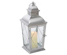 Transpac Weihnachtslaterne, Metall, Weiß