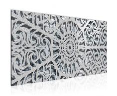 Bilder Mandala Abstrakt Wandbild Vlies - Leinwand Bild XXL Format Wandbilder Wohnzimmer Wohnung Deko Kunstdrucke Blau 1 Teilig - MADE IN GERMANY - Fertig zum AufhÃ¤ngen 506112b