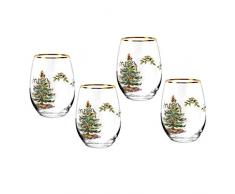 Spode Weingläser, Weihnachtsbaum, ohne Stiel, 48,3 ml, 4 Stück