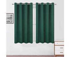 LEMOMO Verdunklungsvorhänge Thermoisoliert Raumverdunkelungsvorhänge für Wohnzimmer und Schlafzimmer schwarz Set von 2 Vorhängen Paneele 52 x 63 inch grün