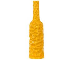 Urban Trends Keramikvase rund mit faltenden Seiten LG glänzend gelb