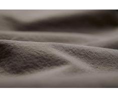 L1NK STUDIO Spannbettlaken Uni einfarbig für Bett 105 cm (105x200x35cm) 100% Baumwolle (Perkal 200 Fäden) Taupe
