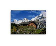 Premium Textil-Leinwand 45 x 30 cm Quer-Format Eiger, Mönch und Jungfrau | Wandbild, HD-Bild auf Keilrahmen, Fertigbild auf hochwertigem Vlies, Leinwanddruck von Günter Franz Müller Fotografie