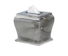 nu steel SVL9PNH Kosmetiktuchbox für Badezimmer, Schminktische, Schlafzimmer-Kommode, Nachttische, Schreibtische und Tische aus poliertem Nickel-Finish, klein