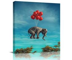 Wandbild auf Leinwand, Motiv Arts, quadratisch, für Badezimmer / Küche, Kuh, Ölgemälde, Rind auf Leinwand, für Kinderzimmer, Kinderzimmer, Kinderzimmer, Giclée-Druck, Galeriepapier, gerahmt und fertig zum Aufhängen 16x16 Color-5