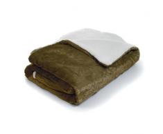 Lavish Home Fleece Decke mit Sherpa Backing, Full/Queen, Braun