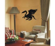 INDIGOS WG10482-22 Wandtattoo W482 Drachen Flügel Fliegen Wandaufkleber 80 x 59 cm, gelb