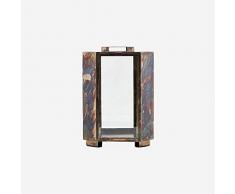 House Doctor Laterne Baazi, antikbraun, L 20 cm, H 28,5 cm, Latern