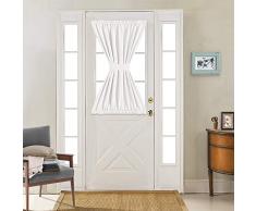 Vangao Französische Türvorhänge, verdunkelnd, französische Türvorhang, Raffhalter inklusive Modern 40 L|Panel weiß