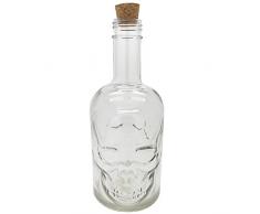 Neuheit Glas Skull Face Dekanter 25 Unze Vodka Wein Flasche