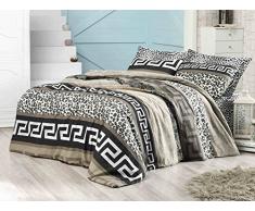 Eponj Home Bettwäsche-Set für Einzelbett 160 x 220 cm Brown Beige Black Grey
