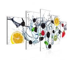 Bilder Küche Obst Wandbild Vlies - Leinwand Bild XXL Format Wandbilder Wohnzimmer Wohnung Deko Kunstdrucke WeiÃŸ 5 Teilig - MADE IN GERMANY - Fertig zum Aufhängen 019353b