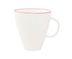 Canvas Home Ltd C37-MG-RL Kaffeebecher mit rotem Rand, Porzellan, 4 Stück
