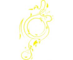 INDIGOS 4051095040316 Wandtattoo W343 Ranken Pflanzen Wandauskleber in 3 Größen, 80 x 45 cm, gelb