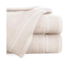 Eurofirany Carlo Badehandtuch Set Handtuch Saunahandtuch Muster – Saugstark, 100% Baumwolle 580g/m², Hochqualitativ, 3er und 6er Pack, Hellefenbein, 70X140cm, 3