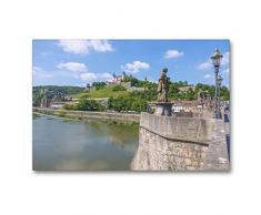 Premium Textil-Leinwand 90 x 60 cm Quer-Format Romantisches Würzburg | Wandbild, HD-Bild auf Keilrahmen, Fertigbild auf hochwertigem Vlies, Leinwanddruck von Hanna Wagner