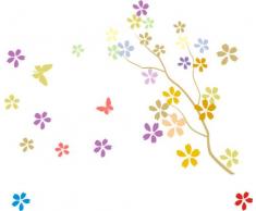 INDIGOS 4051719735161 Wandtattoo MF191 wunderschÃ¶ne Blumen Landschaft Pflanzen 60 x 50 cm