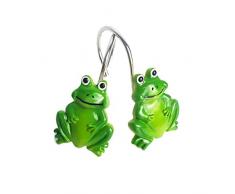Grace life Set von 12 Frosch Design Duschvorhänge Haken Tier-Stil Harz Badezimmerbügel rostfreie Ringe Duschvorhänge Haken